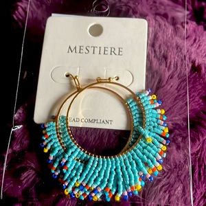 ⭐️💫NEW MULTI COLORED SEED BEED DANGLE HOOPS ⭐️💫